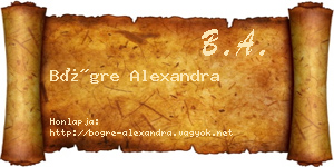 Bögre Alexandra névjegykártya