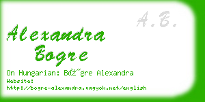 alexandra bogre business card